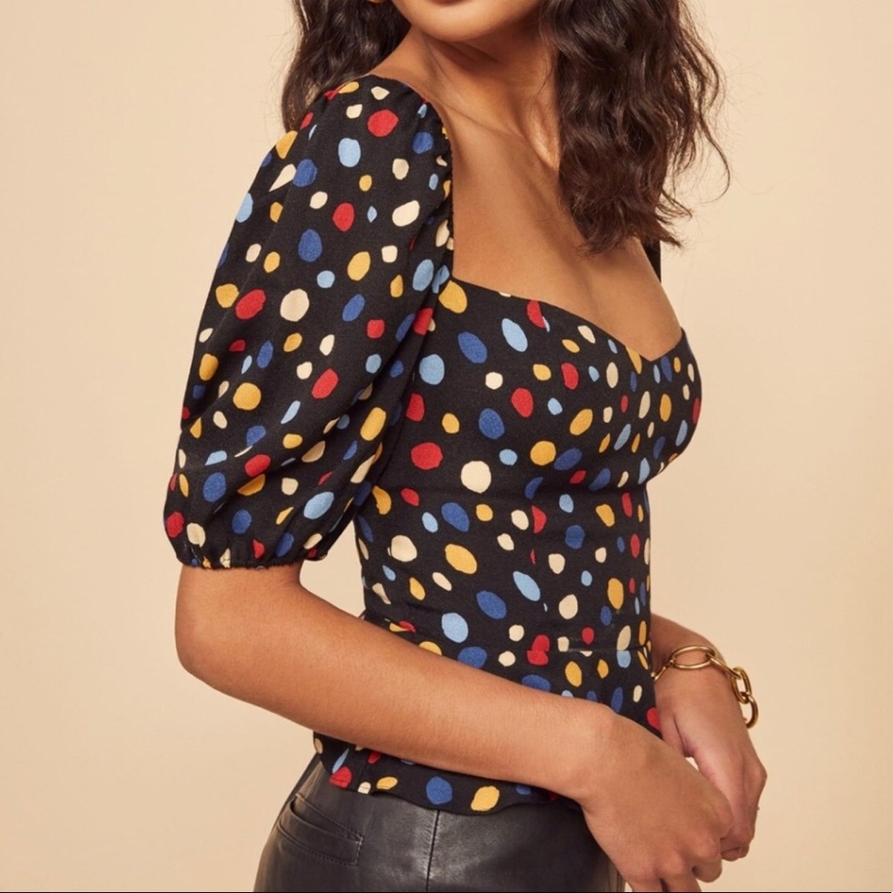 REFORMATION Aimee Fiesta Blouse Size 8